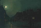 John Atkinson Grimshaw Canvas Paintings - View of Heath Street by Night